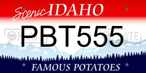 PBT555 Idaho License Plate