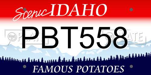 PBT558 Idaho License Plate