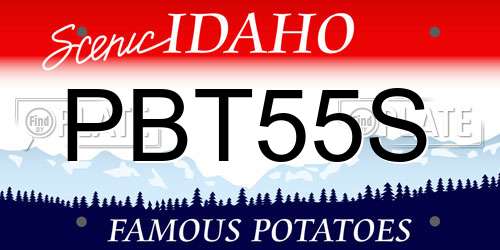 PBT55S Idaho License Plate