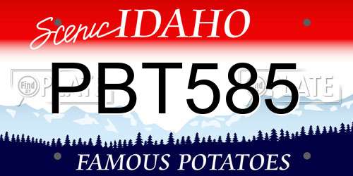 PBT585 Idaho License Plate