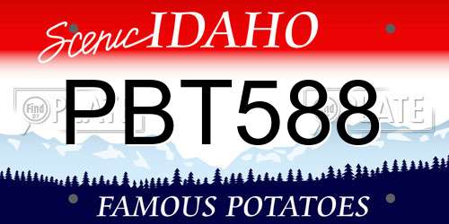 PBT588 Idaho License Plate