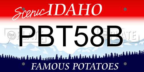 PBT58B Idaho License Plate