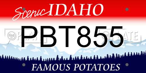 PBT855 Idaho License Plate