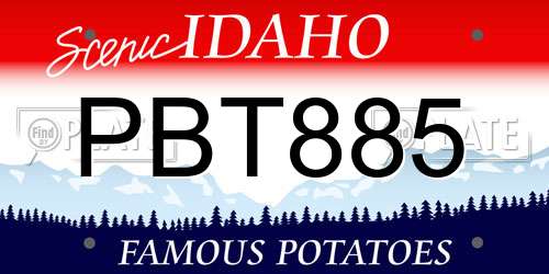 PBT885 Idaho License Plate
