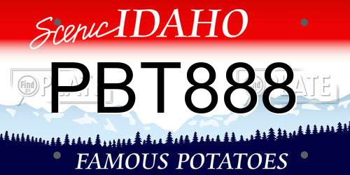 PBT888 Idaho License Plate