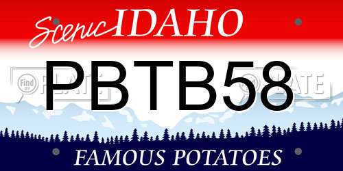 PBTB58 Idaho License Plate
