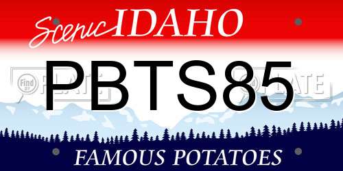 PBTS85 Idaho License Plate
