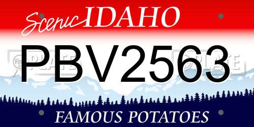 PBV2563 Idaho License Plate