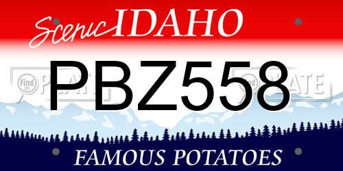 PBZ558 Idaho License Plate