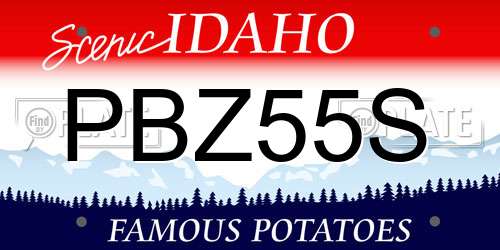 PBZ55S Idaho License Plate