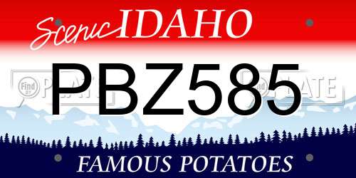 PBZ585 Idaho License Plate