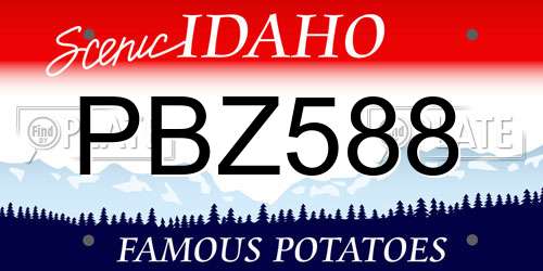 PBZ588 Idaho License Plate