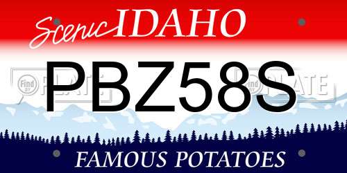 PBZ58S Idaho License Plate