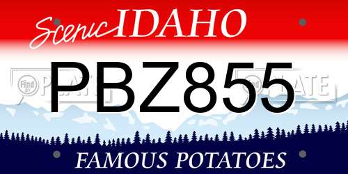 PBZ855 Idaho License Plate