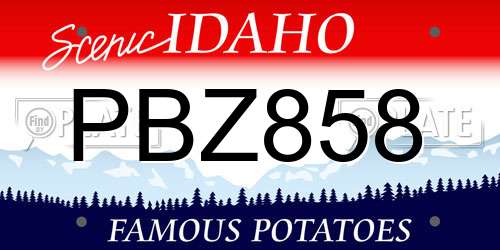 PBZ858 Idaho License Plate
