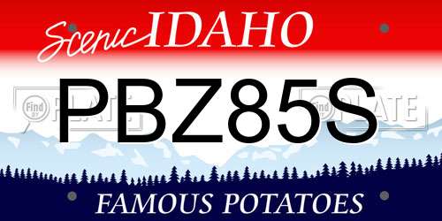 PBZ85S Idaho License Plate
