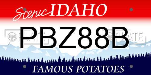 PBZ88B Idaho License Plate