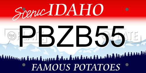 PBZB55 Idaho License Plate