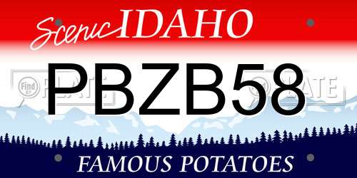 PBZB58 Idaho License Plate