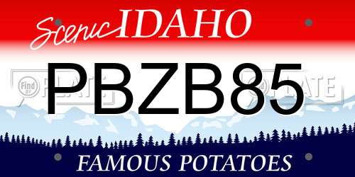 PBZB85 Idaho License Plate