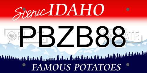 PBZB88 Idaho License Plate