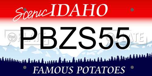 PBZS55 Idaho License Plate