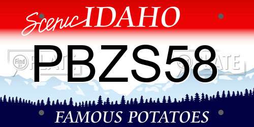 PBZS58 Idaho License Plate