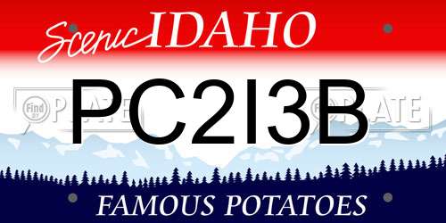 PC2I3B Idaho License Plate