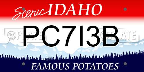 PC7I3B Idaho License Plate