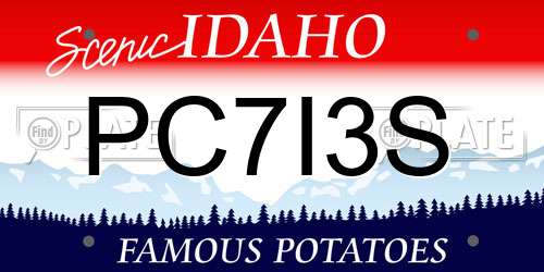 PC7I3S Idaho License Plate