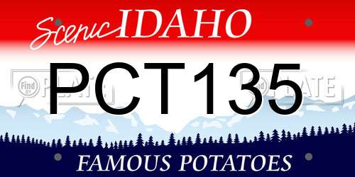 PCT135 Idaho License Plate