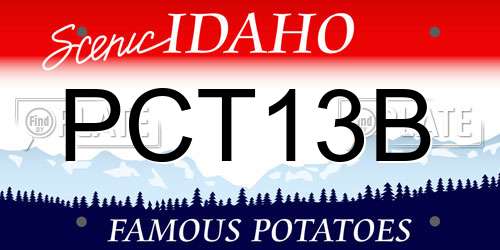 PCT13B Idaho License Plate