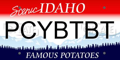PCYBTBT Idaho License Plate