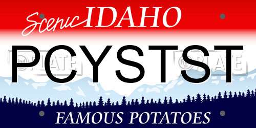 PCYSTST Idaho License Plate