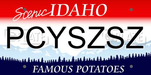 PCYSZSZ Idaho License Plate