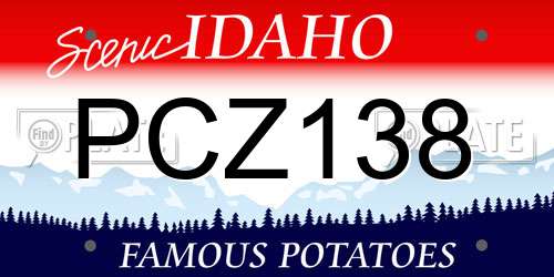 PCZ138 Idaho License Plate