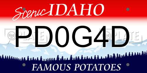PD0G4D Idaho License Plate