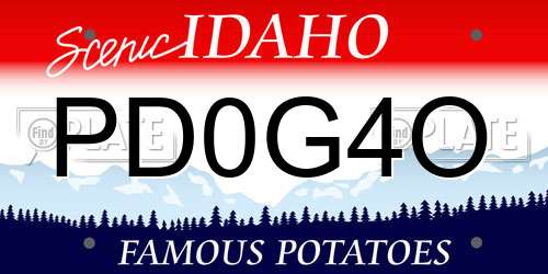 PD0G4O Idaho License Plate