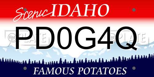 PD0G4Q Idaho License Plate