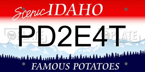 PD2E4T Idaho License Plate