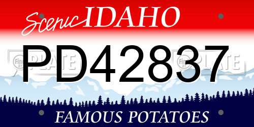 PD42837 Idaho License Plate