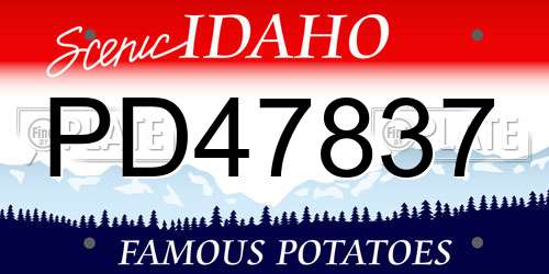 PD47837 Idaho License Plate