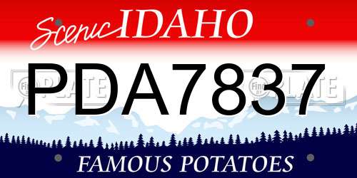PDA7837 Idaho License Plate