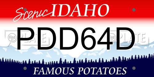 PDD64D Idaho License Plate