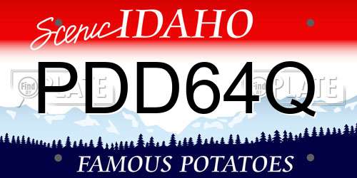 PDD64Q Idaho License Plate