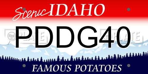 PDDG40 Idaho License Plate
