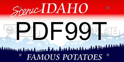 PDF99T Idaho License Plate
