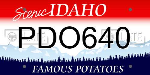 PDO640 Idaho License Plate