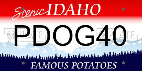 PDOG40 Idaho License Plate