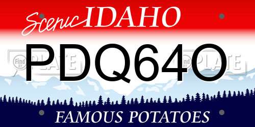 PDQ64O Idaho License Plate